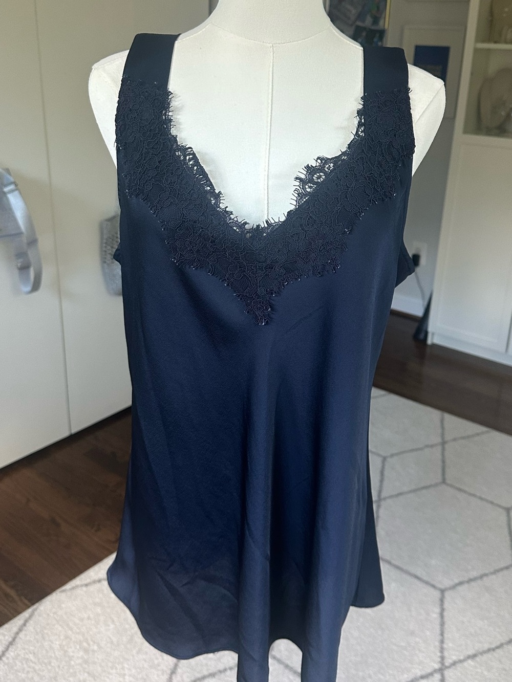 Nic + Zoe Lace Cami Tank in dark indigo